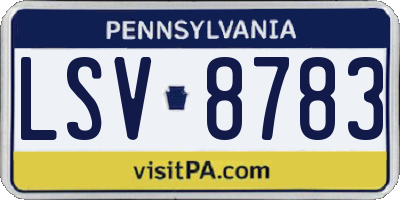 PA license plate LSV8783