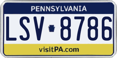 PA license plate LSV8786