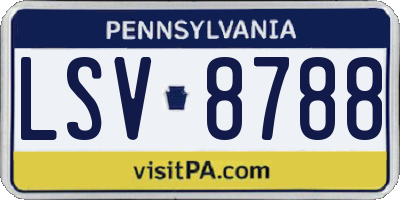 PA license plate LSV8788