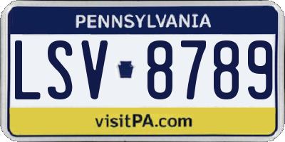 PA license plate LSV8789