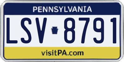 PA license plate LSV8791