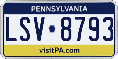 PA license plate LSV8793