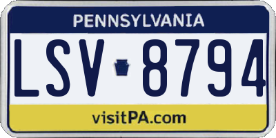 PA license plate LSV8794
