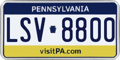 PA license plate LSV8800