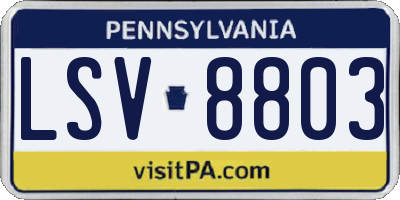 PA license plate LSV8803