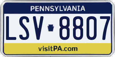 PA license plate LSV8807