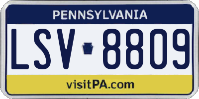 PA license plate LSV8809