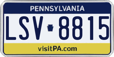 PA license plate LSV8815