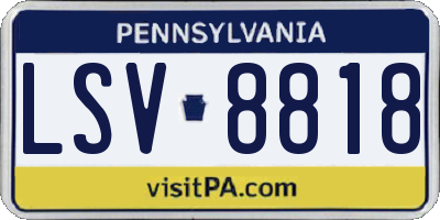 PA license plate LSV8818