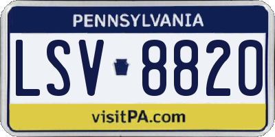 PA license plate LSV8820