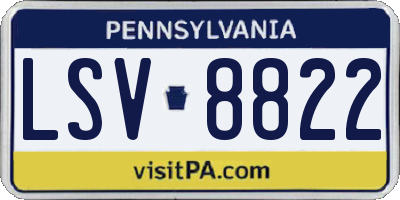 PA license plate LSV8822