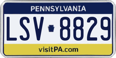 PA license plate LSV8829