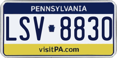 PA license plate LSV8830