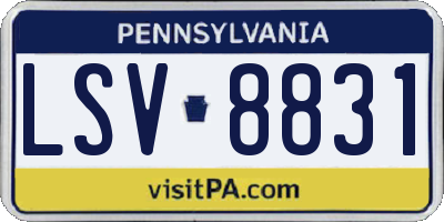 PA license plate LSV8831