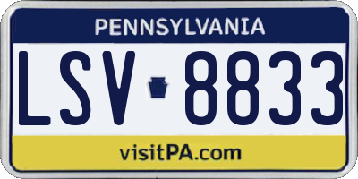 PA license plate LSV8833