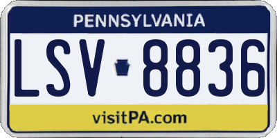 PA license plate LSV8836