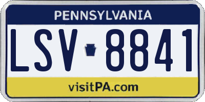 PA license plate LSV8841