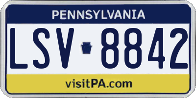 PA license plate LSV8842