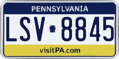 PA license plate LSV8845