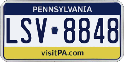 PA license plate LSV8848