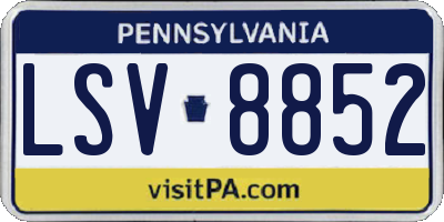 PA license plate LSV8852