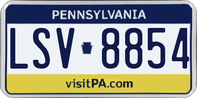 PA license plate LSV8854