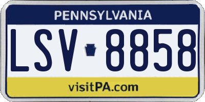PA license plate LSV8858