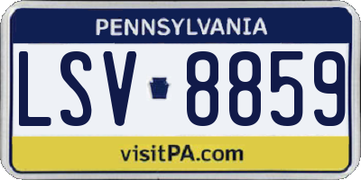 PA license plate LSV8859