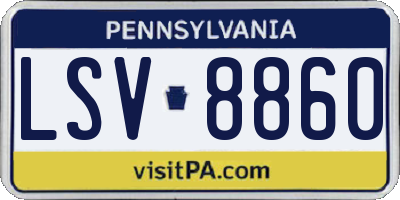 PA license plate LSV8860