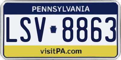 PA license plate LSV8863