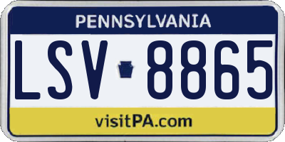 PA license plate LSV8865
