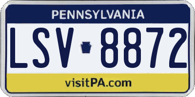 PA license plate LSV8872