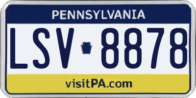 PA license plate LSV8878