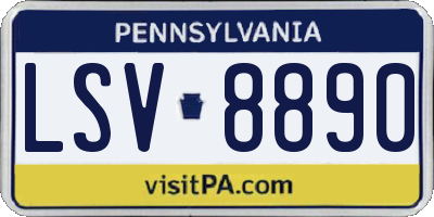 PA license plate LSV8890