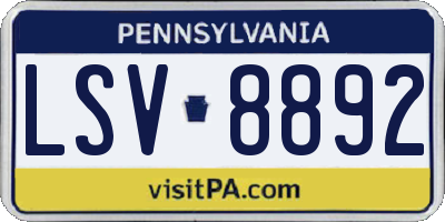 PA license plate LSV8892
