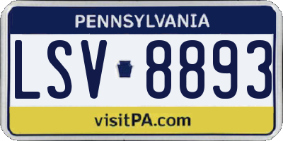 PA license plate LSV8893