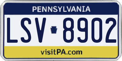 PA license plate LSV8902
