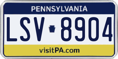 PA license plate LSV8904