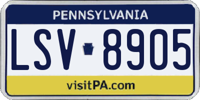 PA license plate LSV8905