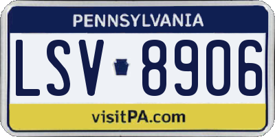 PA license plate LSV8906