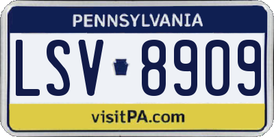 PA license plate LSV8909