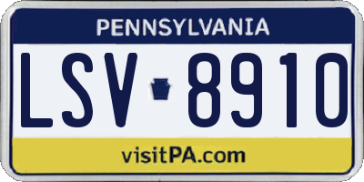 PA license plate LSV8910