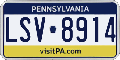 PA license plate LSV8914
