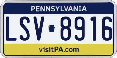 PA license plate LSV8916