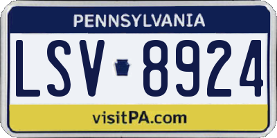 PA license plate LSV8924