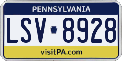 PA license plate LSV8928