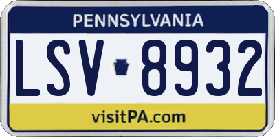 PA license plate LSV8932