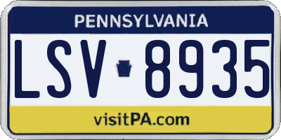 PA license plate LSV8935