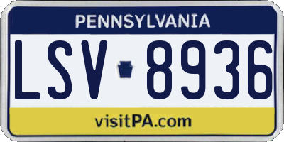 PA license plate LSV8936