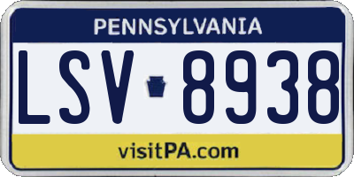 PA license plate LSV8938